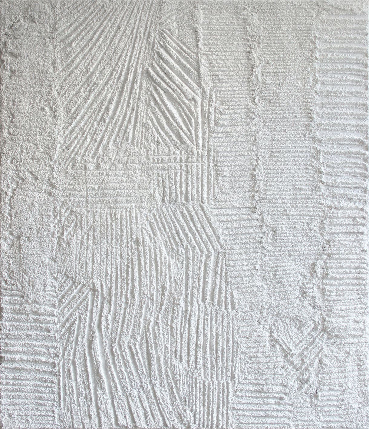 Keimeno, contemporary abstract painting by Alexis Toublanc exploring movement, balance and material tension through a minimal composition