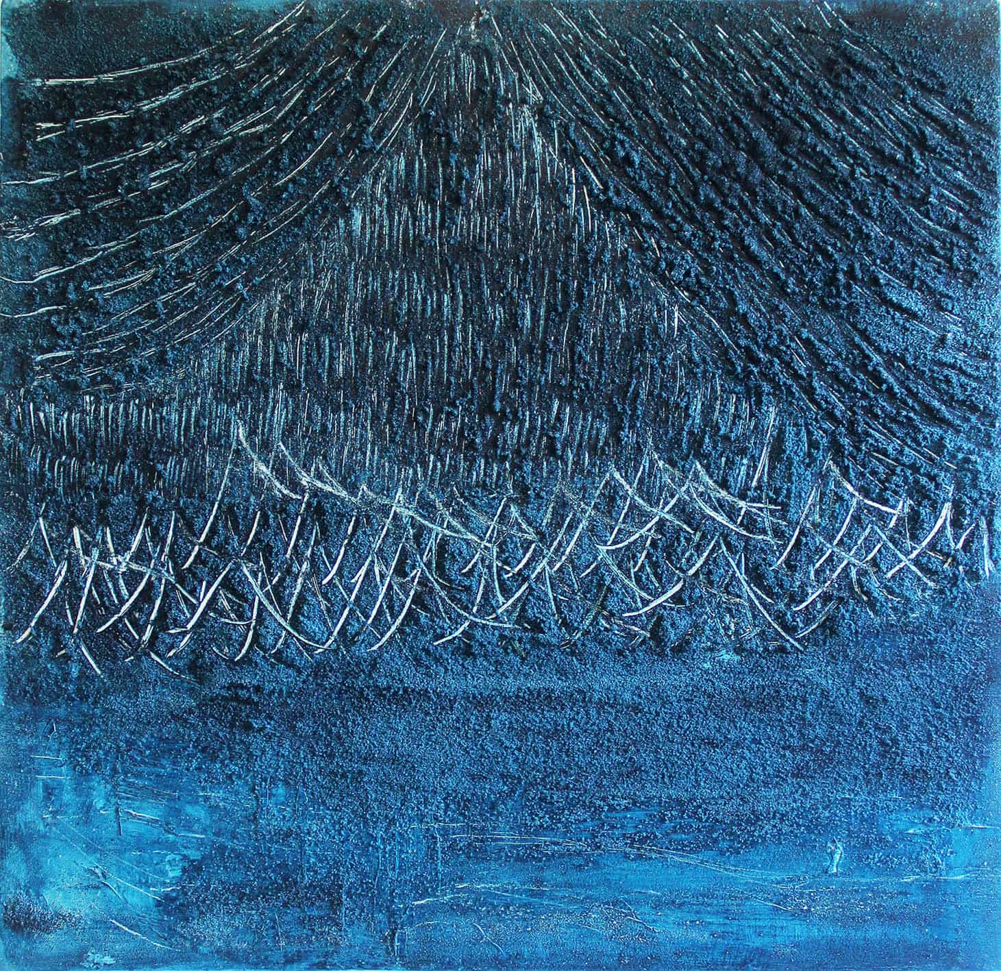 Opening, contemporary abstract painting by Alexis Toublanc evoking emergence, spatial tension and a sense of visual transition